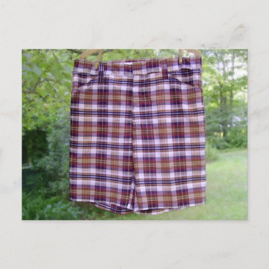 Plaid Summer SHORTs Briefkaart (Voorkant)