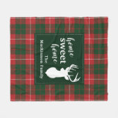 Plaid Sweet Home Herten Gepersonaliseerde Tartan Fleece Deken (Voorkant (Horizontaal))