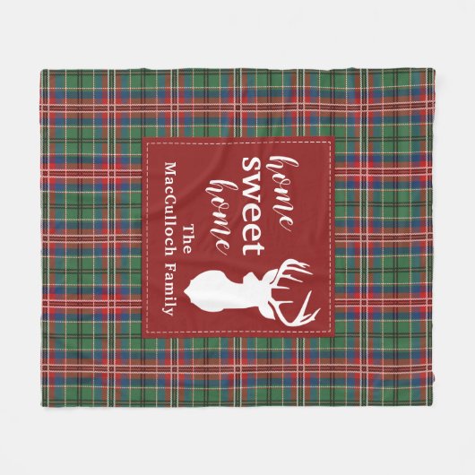 Plaid Sweet Home Tartan MacCulloch Tartan Fleece Deken (Voorkant (Horizontaal))