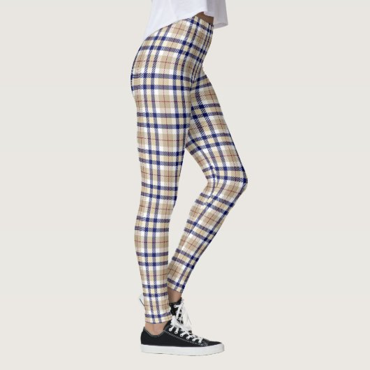 Plaid Tan Navy Rood XDIY BG Wit Leggings (Rechts)