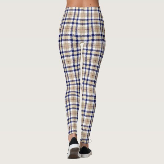 Plaid Tan Navy Rood XDIY BG Wit Leggings (Achterkant)