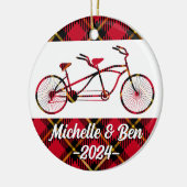 Plaid Tandem Bicycle - Paren Bike Ornament (Links)