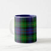 Plaid Tartan blauw en groen Tweekleurige Koffiemok (Voorkant links)