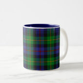 Plaid Tartan blauw en groen Tweekleurige Koffiemok (Voorkant rechts)