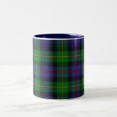 Plaid Tartan blauw en groen Tweekleurige Koffiemok (Center)