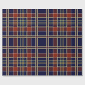 Plaid Tartan blauw en rood Cadeaupapier (Vlak)