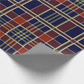 Plaid Tartan blauw en rood Cadeaupapier (Hoek)