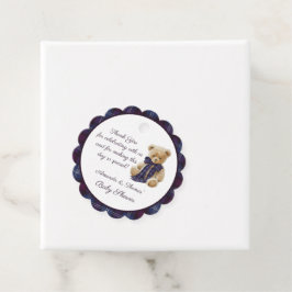 Plaid Tartan Burgundy Blue Baby Shower Thank You Bedankjes Labels