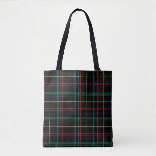 plaid tartan-canvas tas