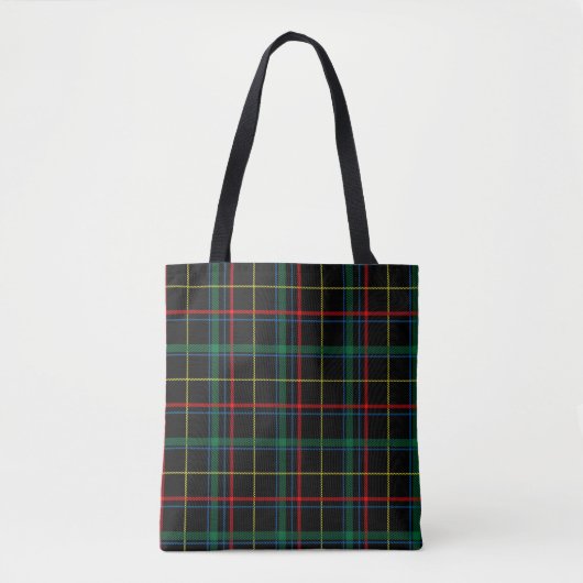 plaid tartan-canvas tas (Voorkant)