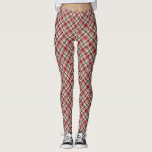 Plaid Tartan Christmas Red & Green Holiday Comfort Leggings (Voorkant)