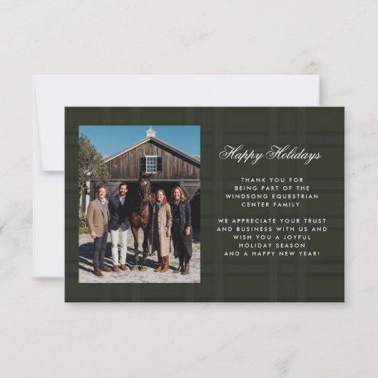 Plaid Tartan Equestrian Barn Ranch Business Bedankkaart (Voorkant)