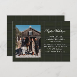 Plaid Tartan Equestrian Barn Ranch Business Bedankkaart