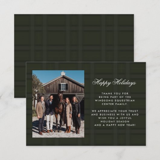 Plaid Tartan Equestrian Barn Ranch Business Bedankkaart (Voorkant / Achterkant)