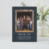 Plaid Tartan Equestrian Barn Ranch Business Bedankkaart (Staand voorkant)
