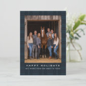 Plaid Tartan Equestrian Barn Ranch Christmas Feestdagenkaart (Staand voorkant)