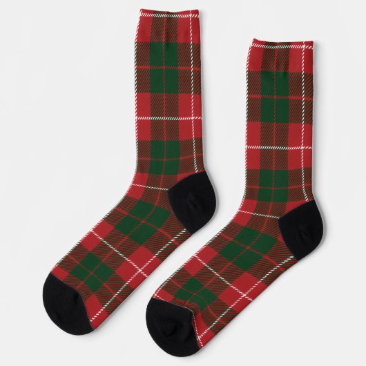 Plaid Tartan Green Red Check Rustic Sokken (Links)