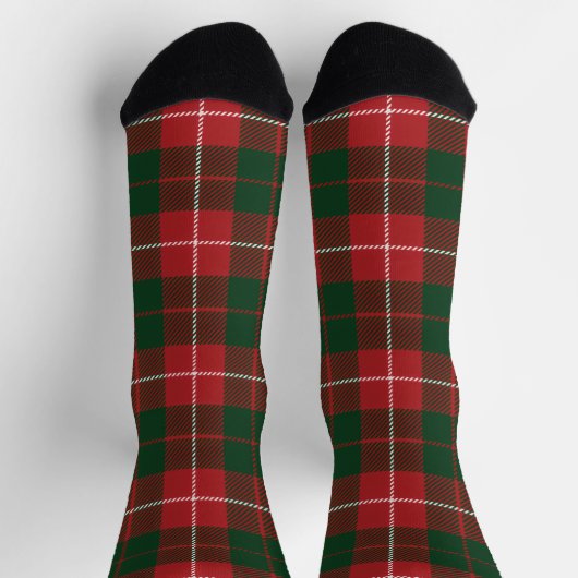 Plaid Tartan Green Red Check Rustic Sokken (Top)