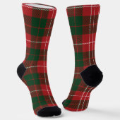 Plaid Tartan Green Red Check Rustic Sokken (Gebogen)