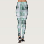 Plaid tartan groen wit monogram rood feestelijk leggings (Achterkant)