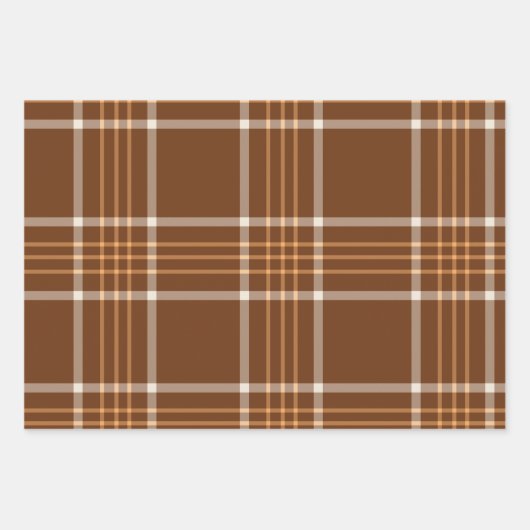 Plaid tartan Herfst Bruin en beige Patroon Inpakpapier Vel (Voorkant 2)