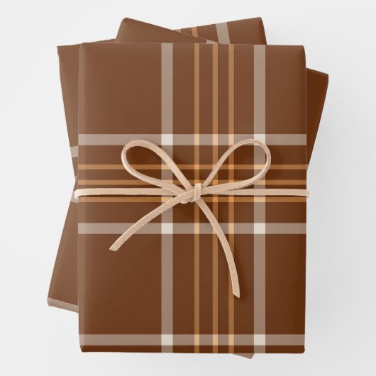 Plaid tartan Herfst Bruin en beige Patroon Inpakpapier Vel (In situ)