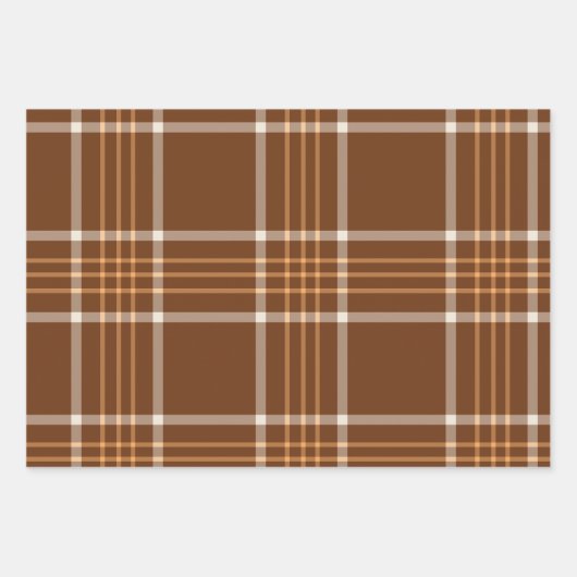 Plaid tartan Herfst Bruin en beige Patroon Inpakpapier Vel (Voorkant)