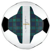 Plaid Tartan Klassieke Monogram Script Naam Voetbal (Gedraaid)