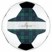 Plaid Tartan Klassieke Monogram Script Naam Voetbal (Voorkant)