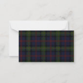 Plaid Tartan Malcolm Script Dank je Notitiekaartje (Achterkant)