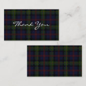 Plaid Tartan Malcolm Script Dank je Notitiekaartje (Voorkant / Achterkant)