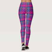 Plaid Tartan Pink Purple Teal Neon Leggings (Achterkant)