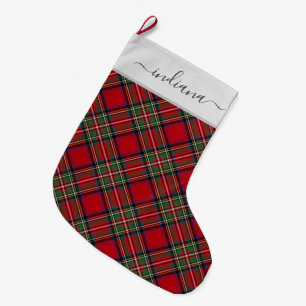 Plaid Tartan Stewart Red Green Rustic Grote Kerstsok