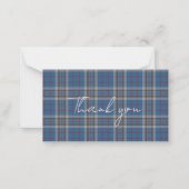 Plaid Tartan Thompson Rustic Thank You Notitiekaartje (Voorkant)