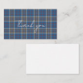 Plaid Tartan Thompson Rustic Thank You Notitiekaartje (Voorkant / Achterkant)