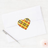 Plaid / Tartan - Zonnebloem - Hart Sticker (Envelop)