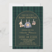 plaid teddybeer Polo Luxe baby shower Kaart (Voorkant)