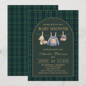 plaid teddybeer Polo Luxe baby shower Kaart (Voorkant / Achterkant)