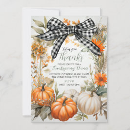 Plaid Thanksgiving Dinner Party Uitnodiging