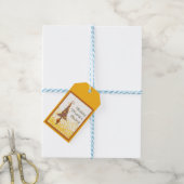 Plaid Thanksgiving Tree met gouden sterren Cadeaulabel (Met Touw)