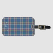 Plaid Thompson Clan Blauw Grijs Check Custom Tarta Bagagelabel (Voorkant (horizontaal))