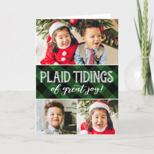 Plaid Tidings 3 foto Green Feestdagen Kaart