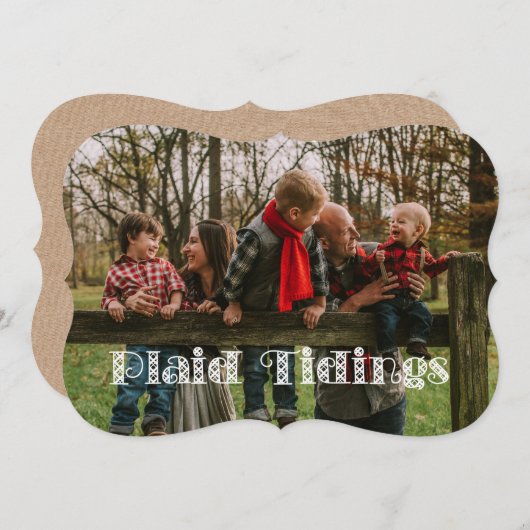Plaid Tidings Holiday Kaart (Voorkant / Achterkant)