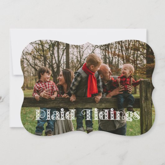 Plaid Tidings Holiday Kaart (Voorkant)