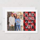 Plaid Tidings | Rood | Foto Feestdagenkaart (Voorkant)