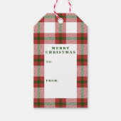 Plaid Tidings Traditionele Kerstvakantie Cadeaulabel (Voorkant)