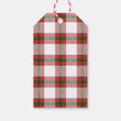 Plaid Tidings Traditionele Kerstvakantie Cadeaulabel (Achterkant)