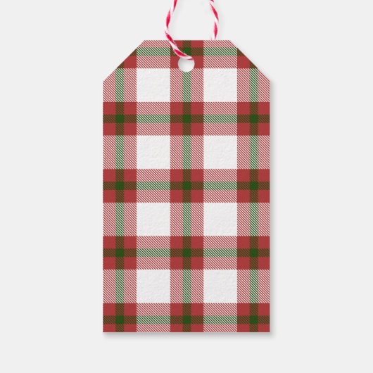 Plaid Tidings Traditionele Kerstvakantie Cadeaulabel (Achterkant)