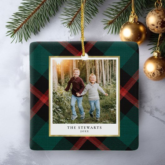 Plaid Traditie Foto Keramisch Ornament
