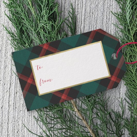 Plaid traditie Kerstmis Cadeaulabel